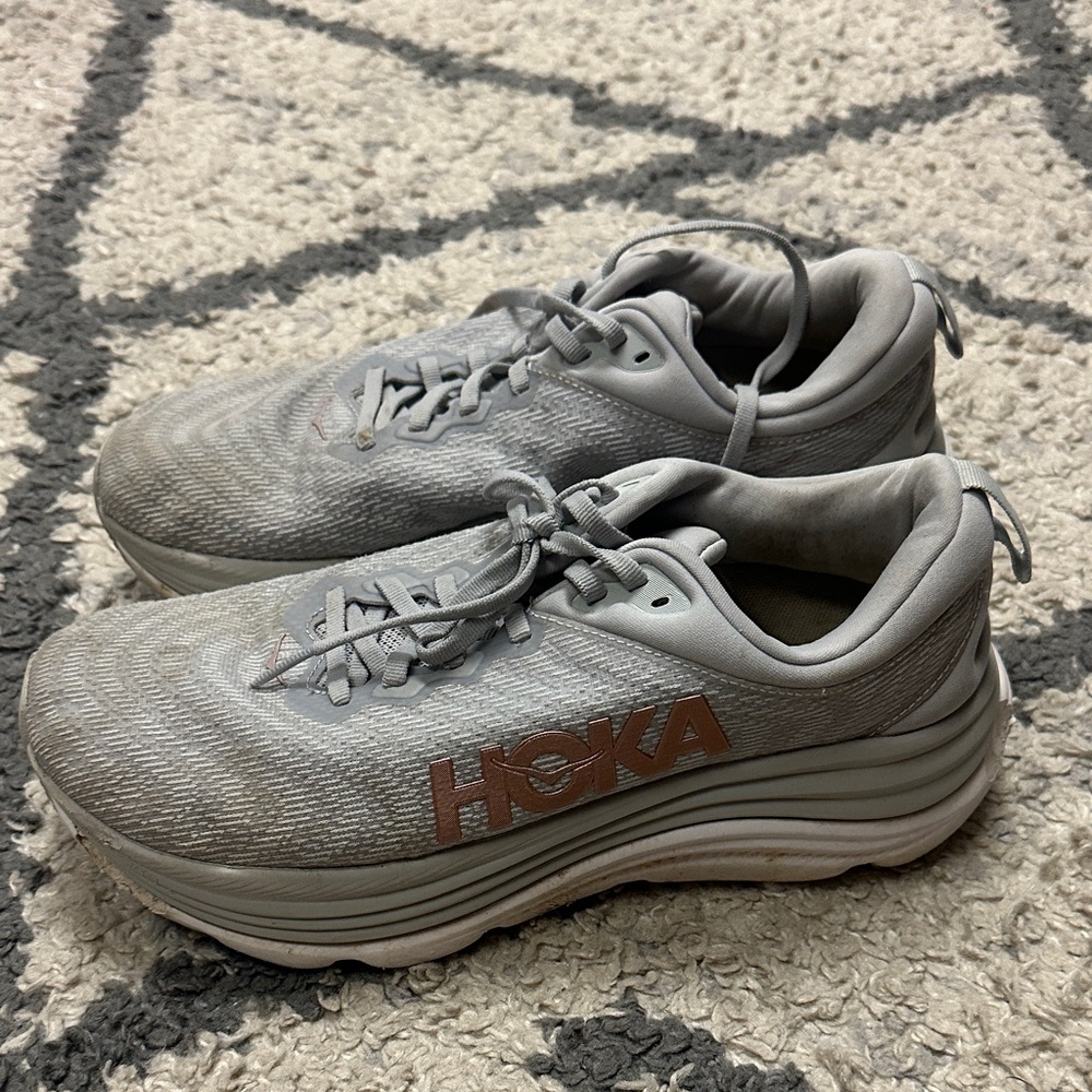Hoka Gray and Brown Running Shoes